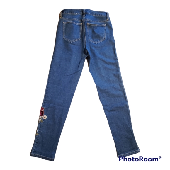 EUC - Velvet floral jeans Size 0 - Picture 5 of 9